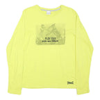 EVERLAST Womens Yellow Graphic T-Shirt M Long Sleeve Crew Neck Cotton Blend