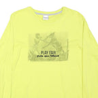 EVERLAST Womens Yellow Graphic T-Shirt M Long Sleeve Crew Neck Cotton Blend