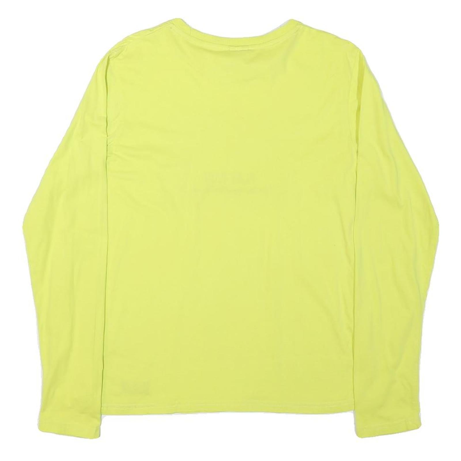 EVERLAST Womens Yellow Graphic T-Shirt M Long Sleeve Crew Neck Cotton Blend
