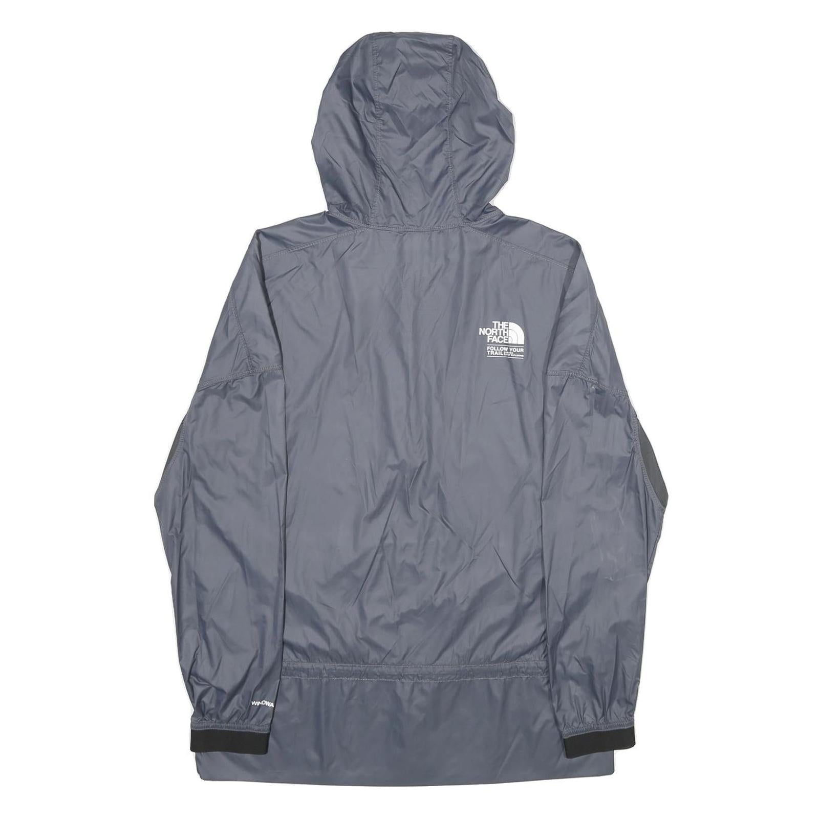 THE NORTH FACE Womens Grey Lightweight Outdoor Jacket S Nylon Plain Hooded