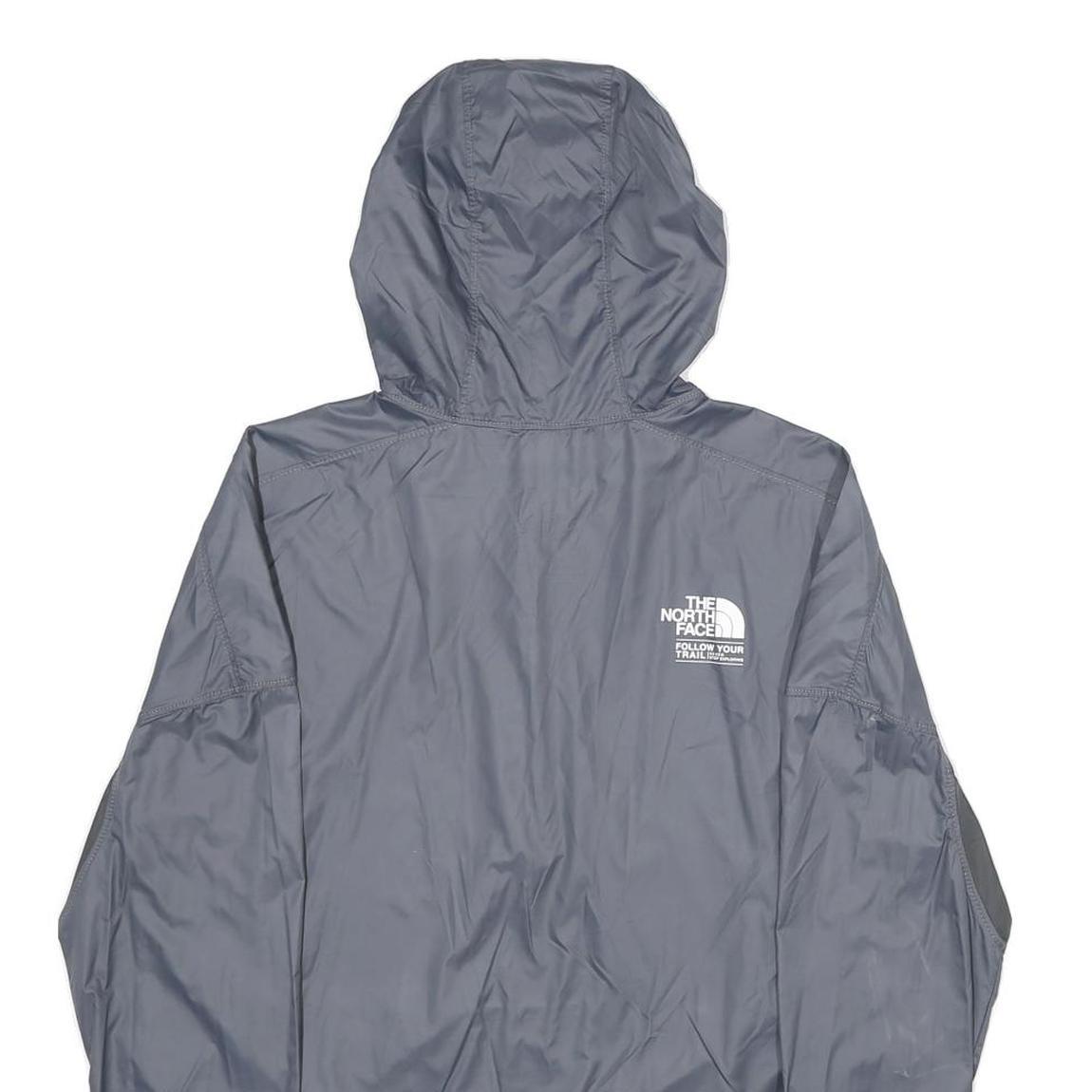 THE NORTH FACE Womens Grey Lightweight Outdoor Jacket S Nylon Plain Hooded