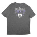 MAJESTIC Mens Grey Colorado Rockies Graphic T-Shirt XL Short Sleeve Crew Neck