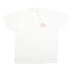 STEDMAN Mens White Lucas & Mercier Graphic T-Shirt L Short Sleeve Crew Neck