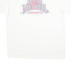 STEDMAN Mens White Lucas & Mercier Graphic T-Shirt L Short Sleeve Crew Neck