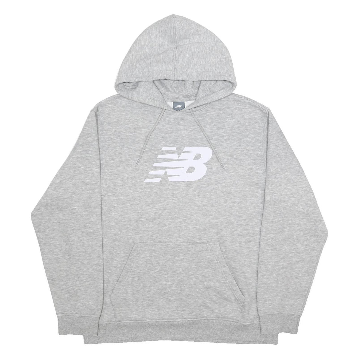 NEW BALANCE Mens Grey Hoodie XL Cotton Blend Pullover Sports Casual Sweatshirt