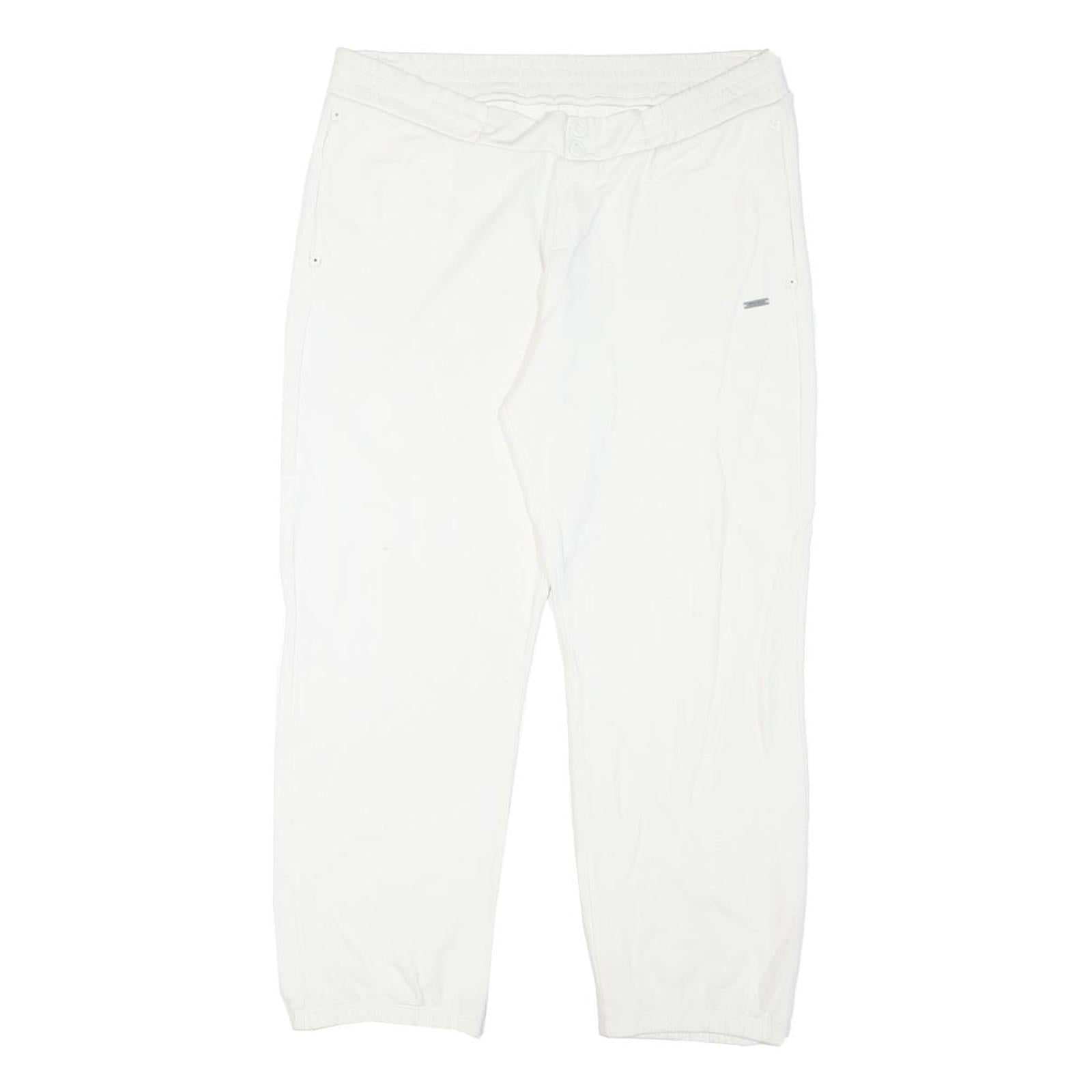 WOOLRICH Womens Joggers White M W32 L24 Cotton Blend Relaxed Tapered