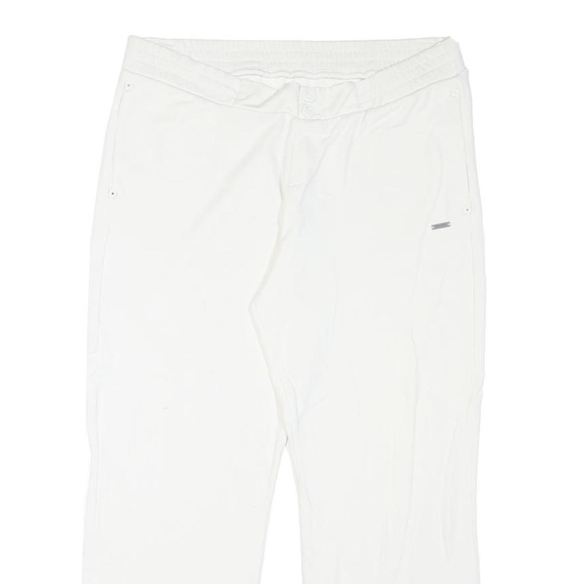 WOOLRICH Womens Joggers White M W32 L24 Cotton Blend Relaxed Tapered