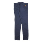 CARHARTT Mens Cotton Blend Navy Slim Straight Trousers W32 L34 Workwear Casual