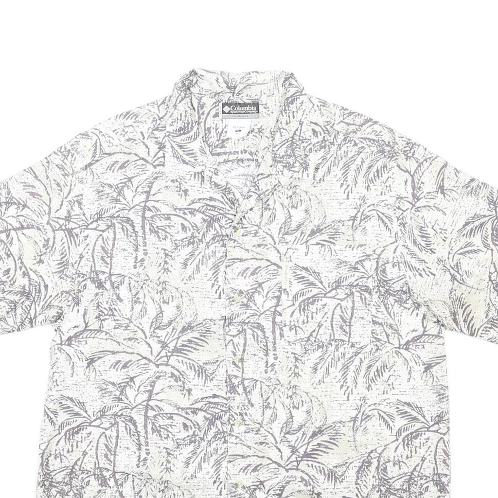 COLUMBIA Mens White Pattern Cotton Shirt XL Casual Beach Holiday Summer