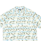 CHAPS Mens Blue & Green Cotton Short Sleeve Shirt 2XL Printed Casual Summer