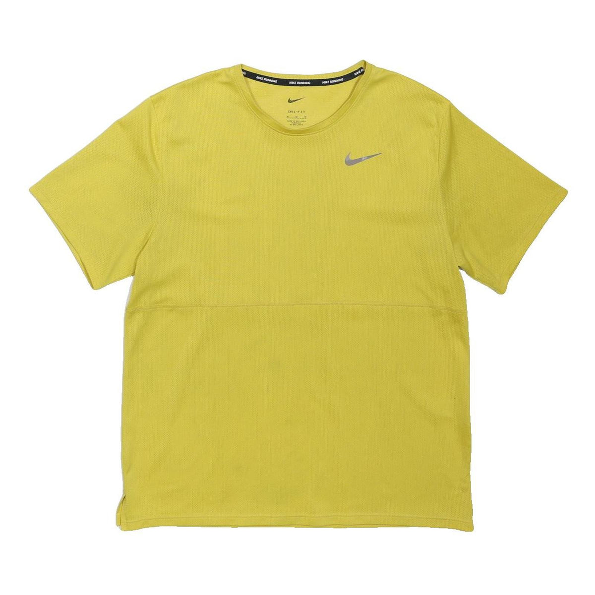 NIKE Mens Yellow Athletic T-Shirt M Short Sleeve Crew Neck Running Gym Top