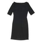 LAUREN RALPH LAUREN Womens Black Day Polyester Blend Plain Short Sleeve Knee