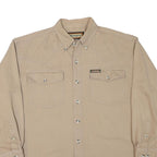 REMINGTON Mens Beige Cotton Blend Casual Shirt M Classic Button-Down Pockets