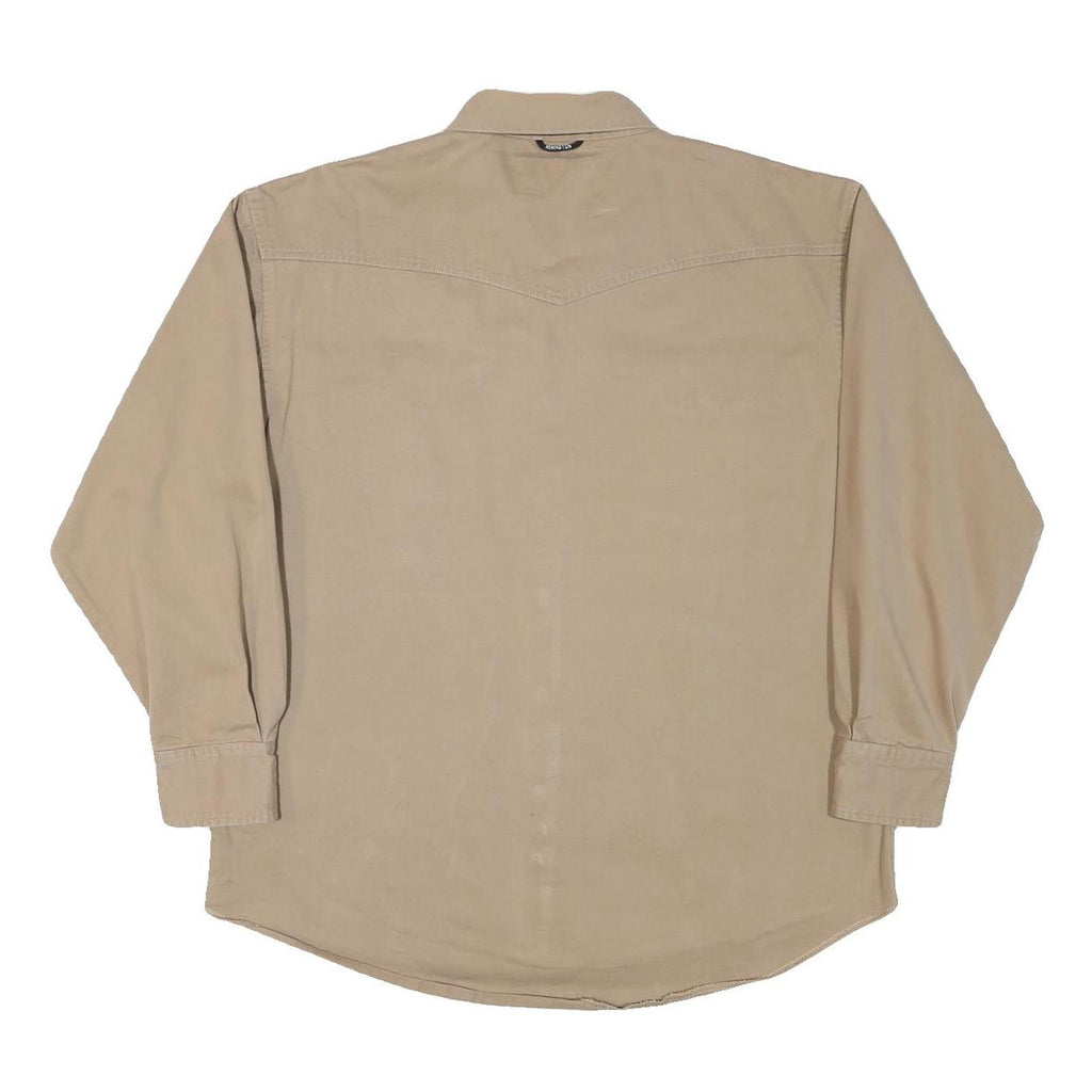 REMINGTON Mens Beige Cotton Blend Casual Shirt M Classic Button-Down Pockets