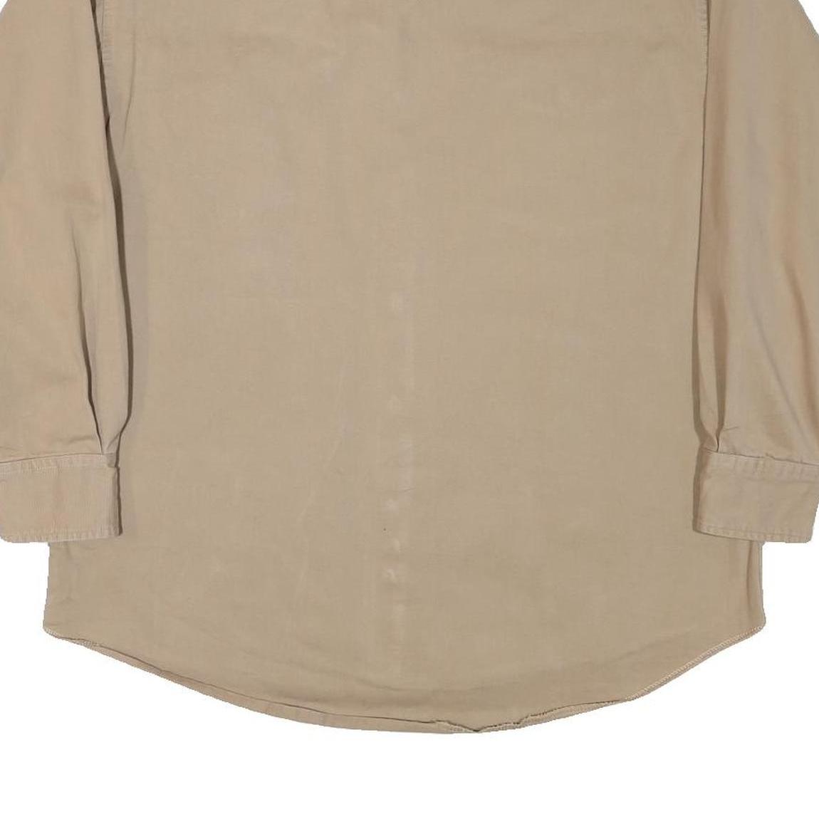 REMINGTON Mens Beige Cotton Blend Casual Shirt M Classic Button-Down Pockets