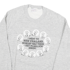 RANCATIRA Womens Grey XL Cotton Blend Crew Neck Sweatshirt Sheep Graphic