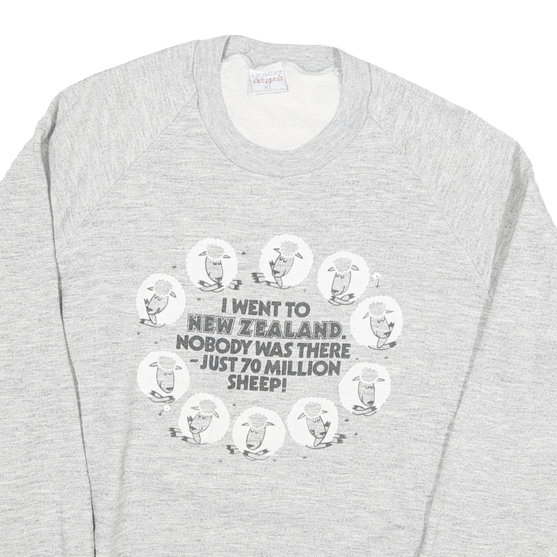 RANCATIRA Womens Grey XL Cotton Blend Crew Neck Sweatshirt Sheep Graphic