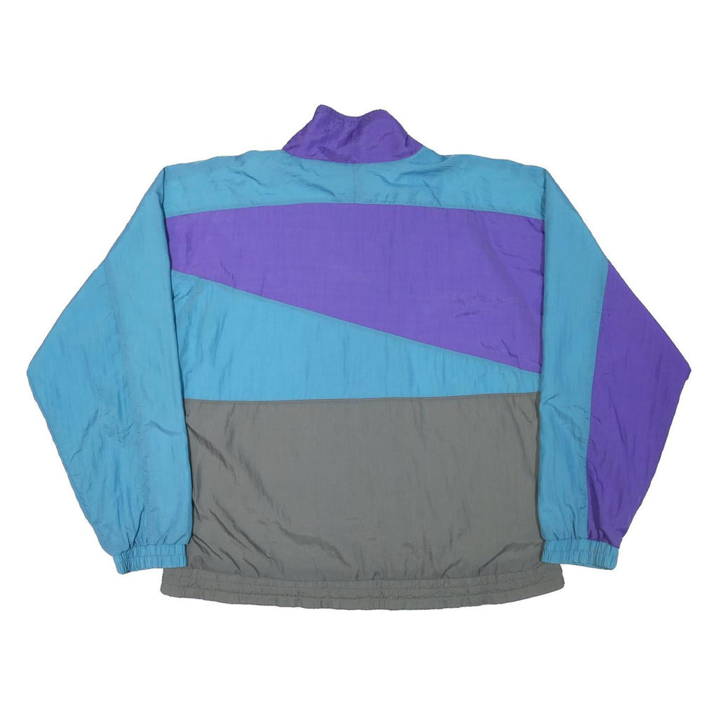 USA Mens Blue & Purple & Grey Colourblock Zip Jacket L Polyester Blend