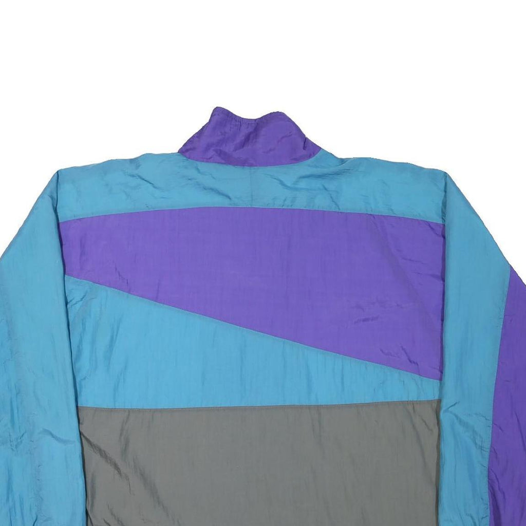 USA Mens Blue & Purple & Grey Colourblock Zip Jacket L Polyester Blend