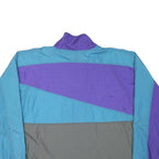 USA Mens Blue & Purple & Grey Colourblock Zip Jacket L Polyester Blend