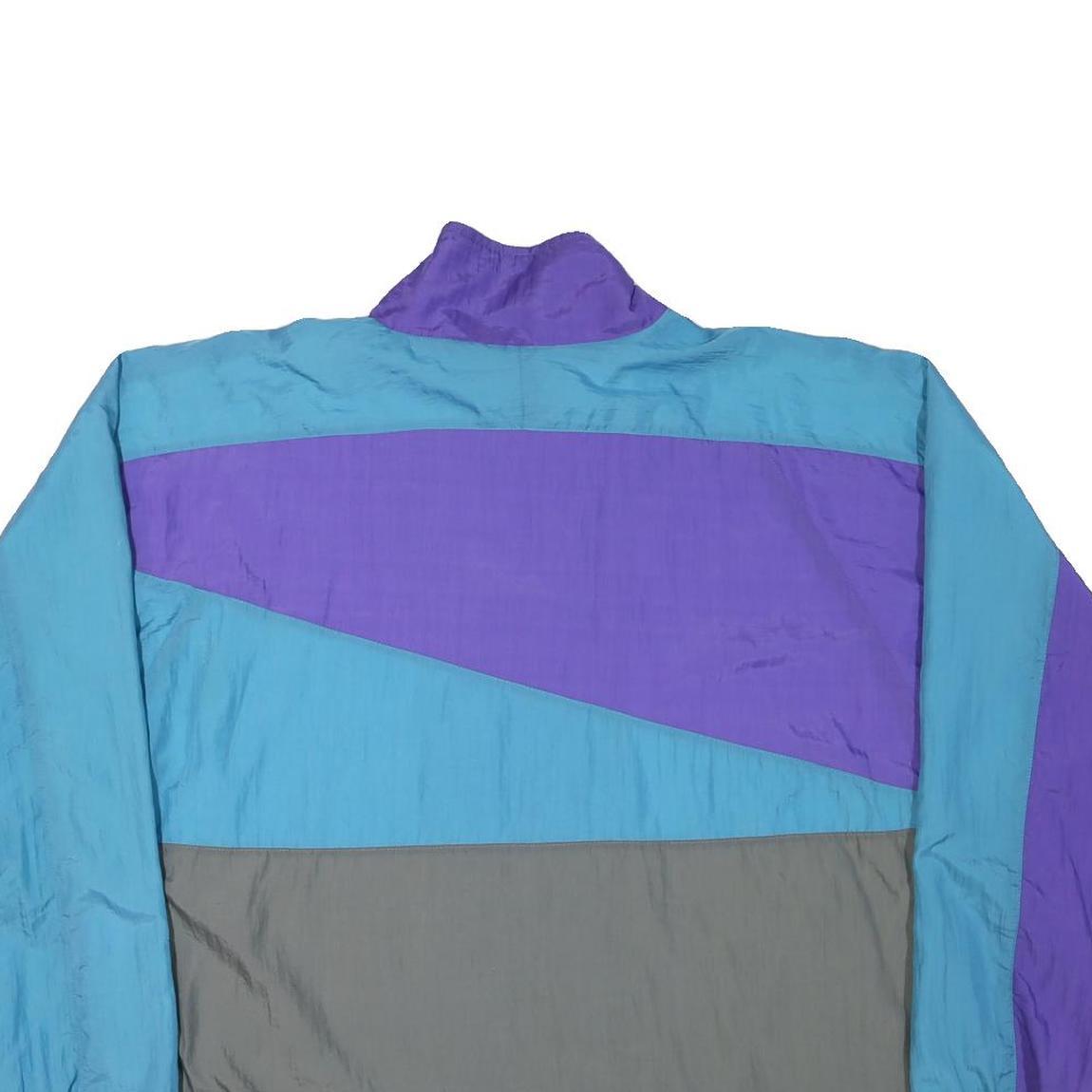 USA Mens Blue & Purple & Grey Colourblock Zip Jacket L Polyester Blend