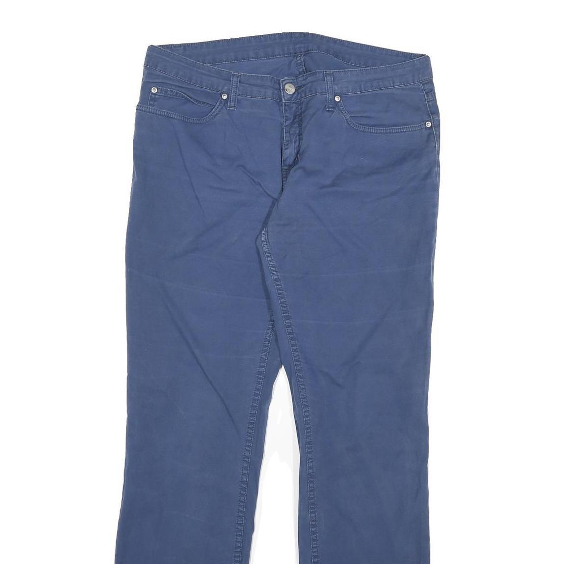 CARHARTT Mens Cotton Blend Navy Regular Straight Trousers W33 L32 Workwear Zip