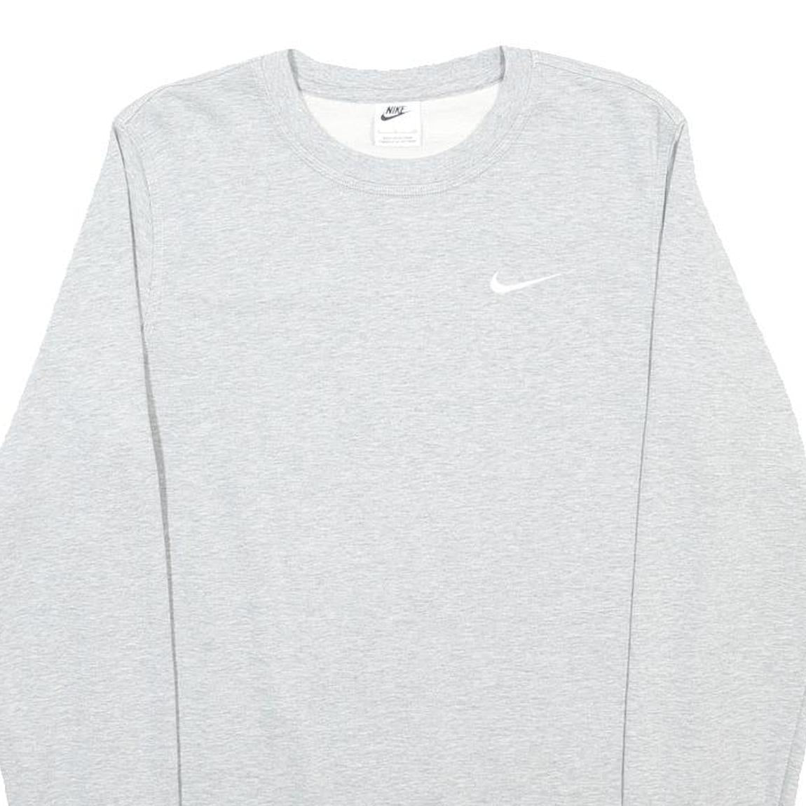 NIKE Mens Grey Crew Neck S Sweatshirt Cotton Blend Lightweight