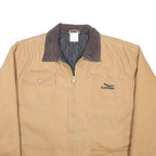 CONDOR Mens Beige & Brown Cotton Workwear Jacket 2XL Zip Closure Quilted Pocket