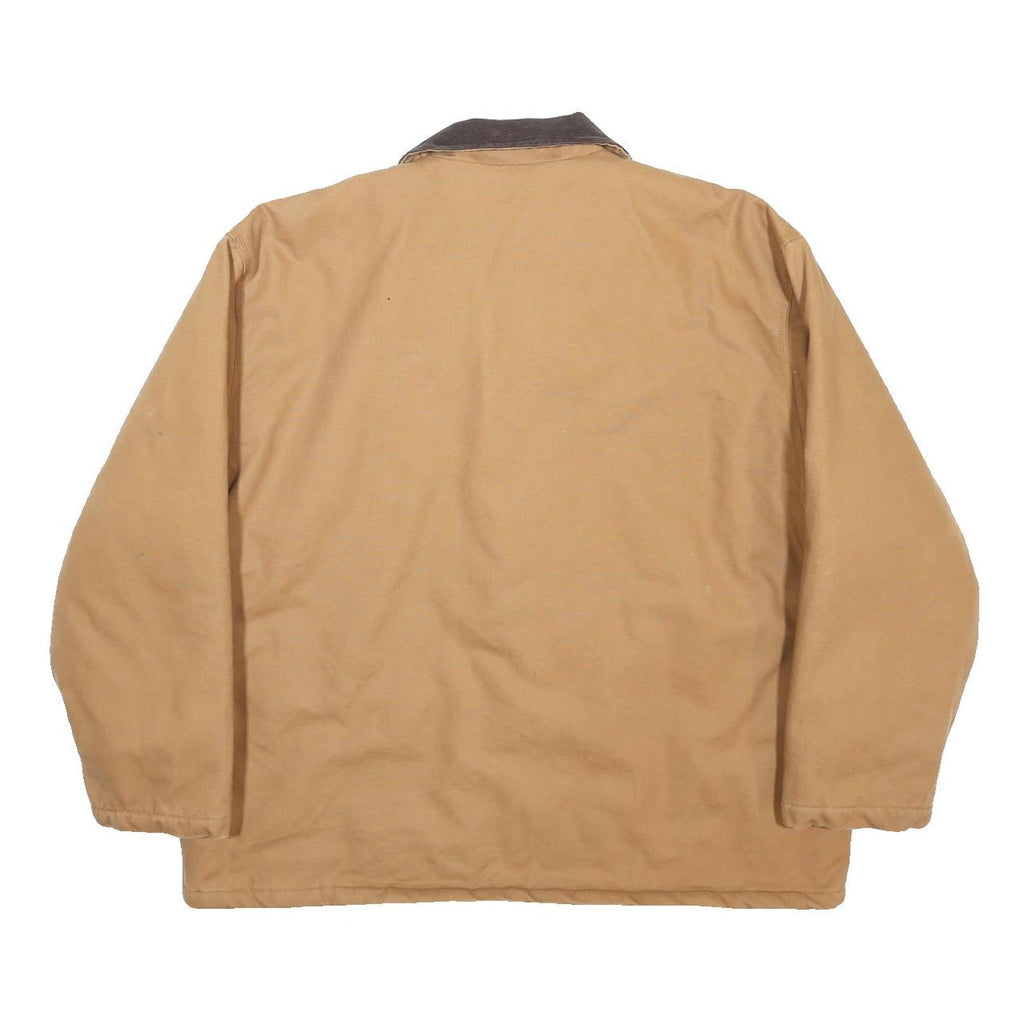 CONDOR Mens Beige & Brown Cotton Workwear Jacket 2XL Zip Closure Quilted Pocket