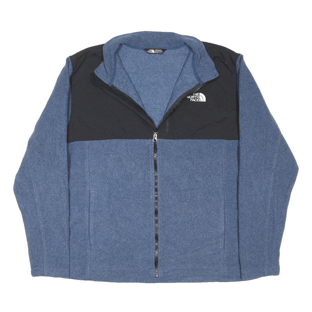 THE NORTH FACE Mens Blue & Black Jacket XL Polyester Blend Zip Fleece Panelled