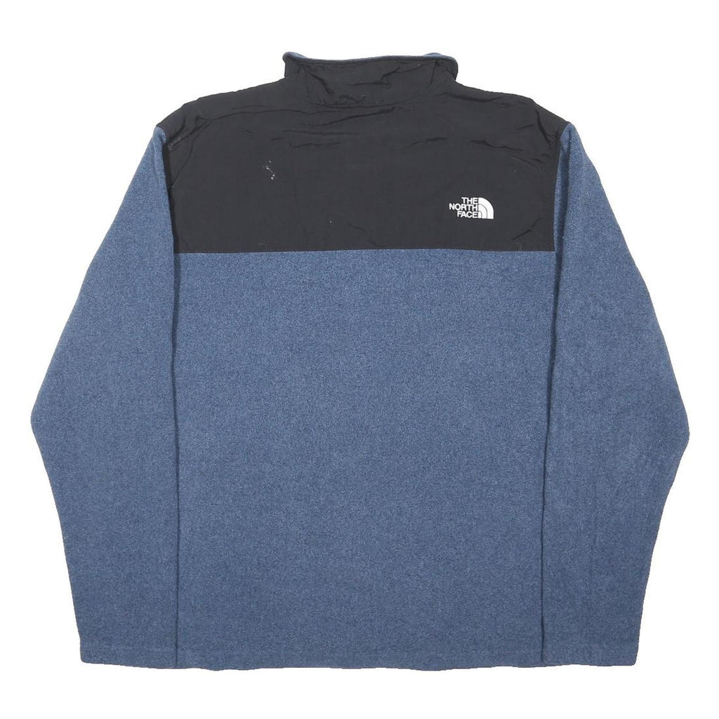 THE NORTH FACE Mens Blue & Black Jacket XL Polyester Blend Zip Fleece Panelled