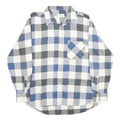 RENATO CAVALLI Mens Blue & Grey Check Shirt L Cotton Long Sleeve Casual Classic