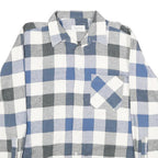 RENATO CAVALLI Mens Blue & Grey Check Shirt L Cotton Long Sleeve Casual Classic