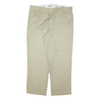DICKIES Mens Cotton Blend Beige Regular Fit Straight Leg Trousers W38 L29
