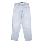 TOMMY JEANS Mens Relaxed Light Blue Denim Jeans W34 L32 Button Cotton Blend