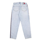 TOMMY JEANS Mens Relaxed Light Blue Denim Jeans W34 L32 Button Cotton Blend