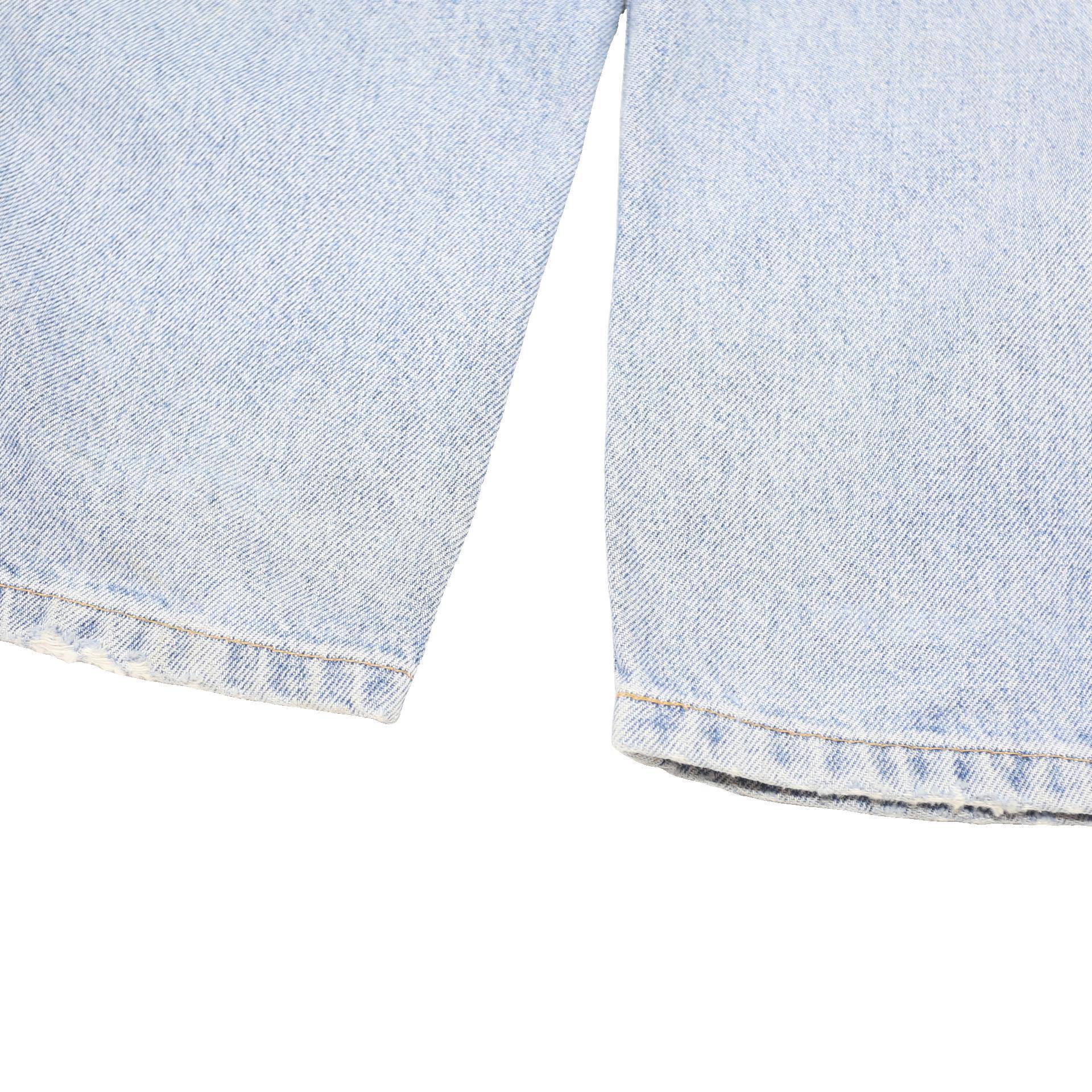 TOMMY JEANS Mens Relaxed Light Blue Denim Jeans W34 L32 Button Cotton Blend