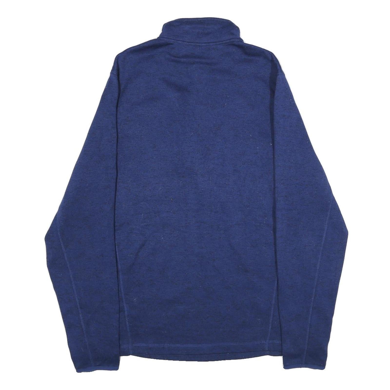 FILA Mens Blue Pullover Plain Crew Neck Polyester Jumper L Zip Pocket