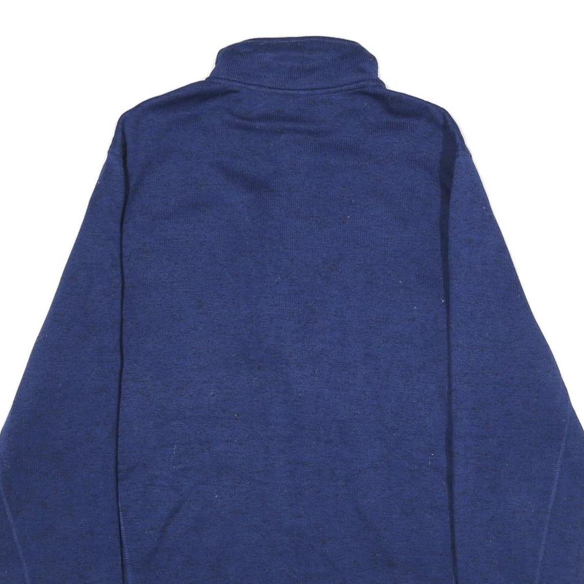 FILA Mens Blue Pullover Plain Crew Neck Polyester Jumper L Zip Pocket
