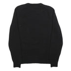 CALVIN KLEIN JEANS Mens Black White Logo Patterned Wool Blend Jumper M Crew Neck