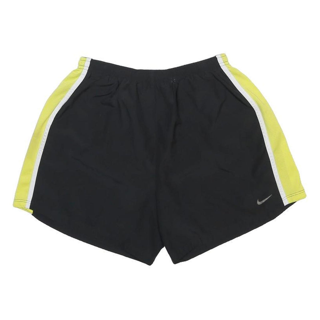 NIKE Womens Black & Yellow Casual Polyester Shorts M W25 Lightweight Sports