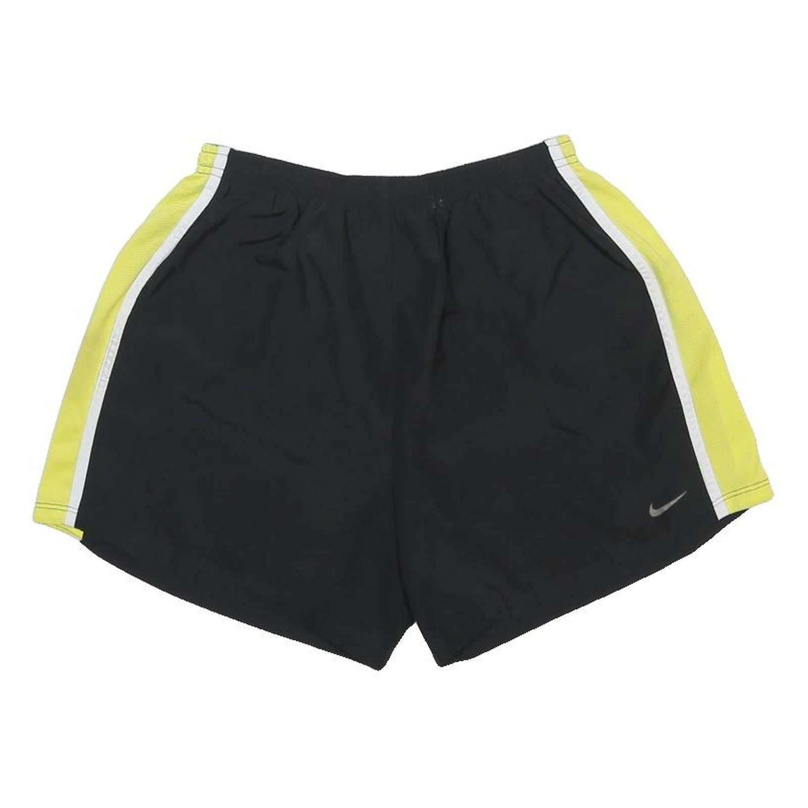 NIKE Womens Black & Yellow Casual Polyester Shorts M W25 Lightweight Sports