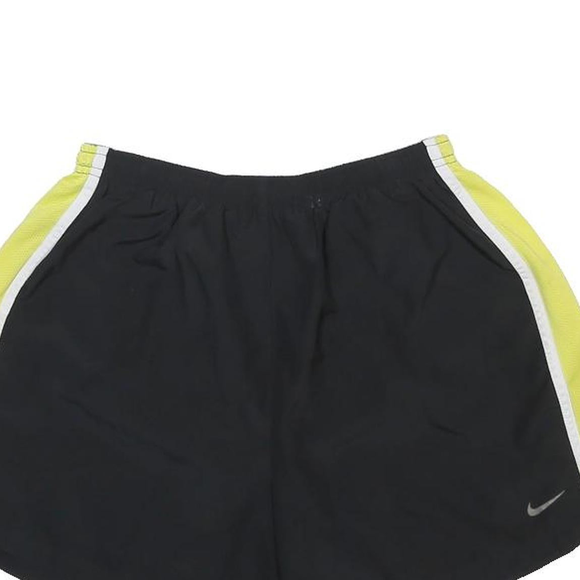 NIKE Womens Black & Yellow Casual Polyester Shorts M W25 Lightweight Sports