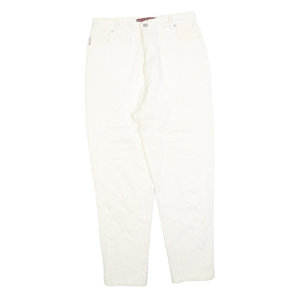 UNIVERSAL Womens Slim White Jeans Cotton Blend W30 L28 Classic Straight Zip