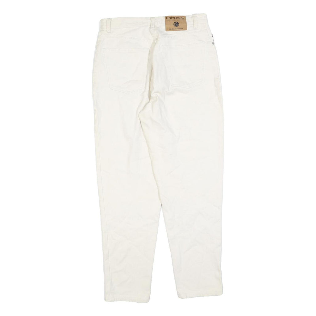UNIVERSAL Womens Slim White Jeans Cotton Blend W30 L28 Classic Straight Zip