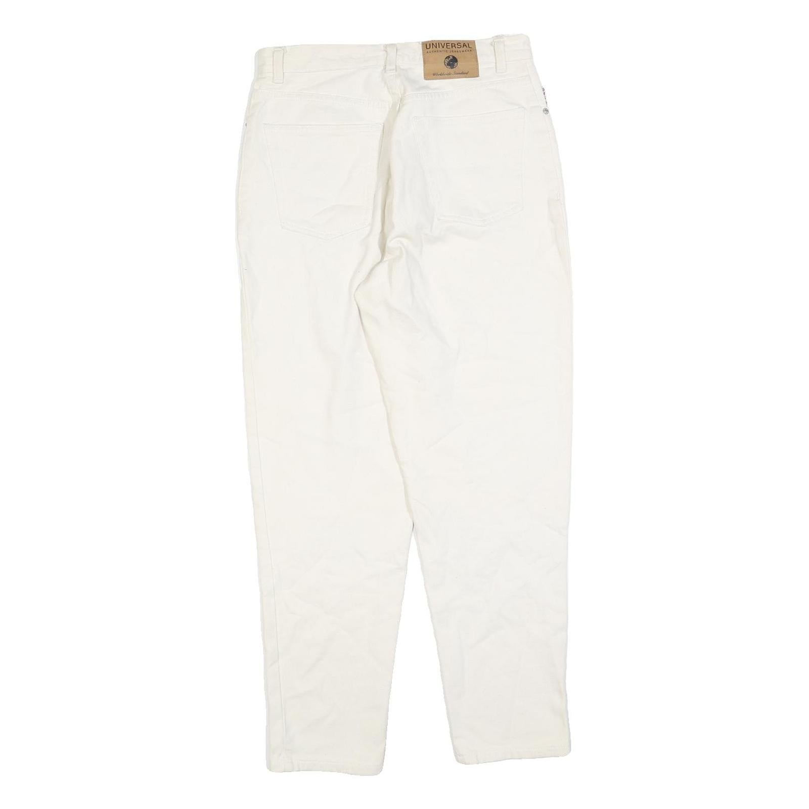 UNIVERSAL Womens Slim White Jeans Cotton Blend W30 L28 Classic Straight Zip