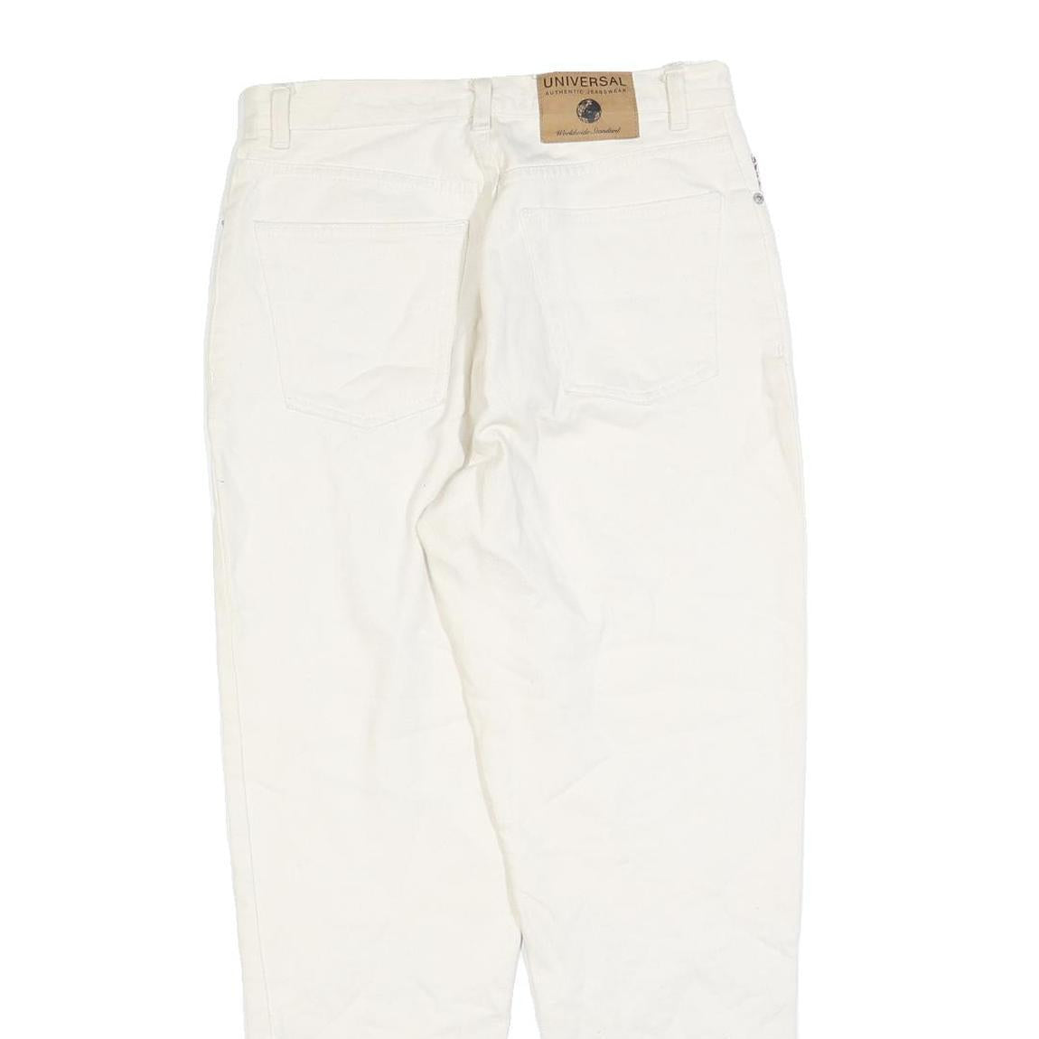 UNIVERSAL Womens Slim White Jeans Cotton Blend W30 L28 Classic Straight Zip