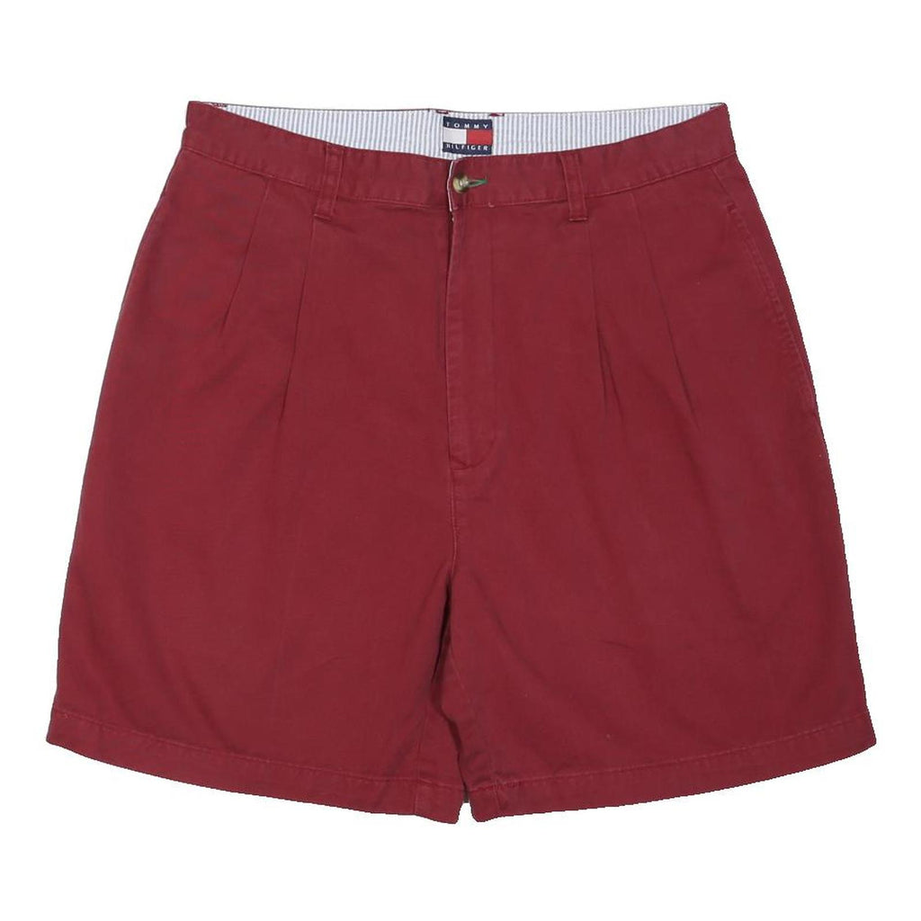 TOMMY HILFIGER Mens Shorts Red Casual M W32 Classic Cotton Blend