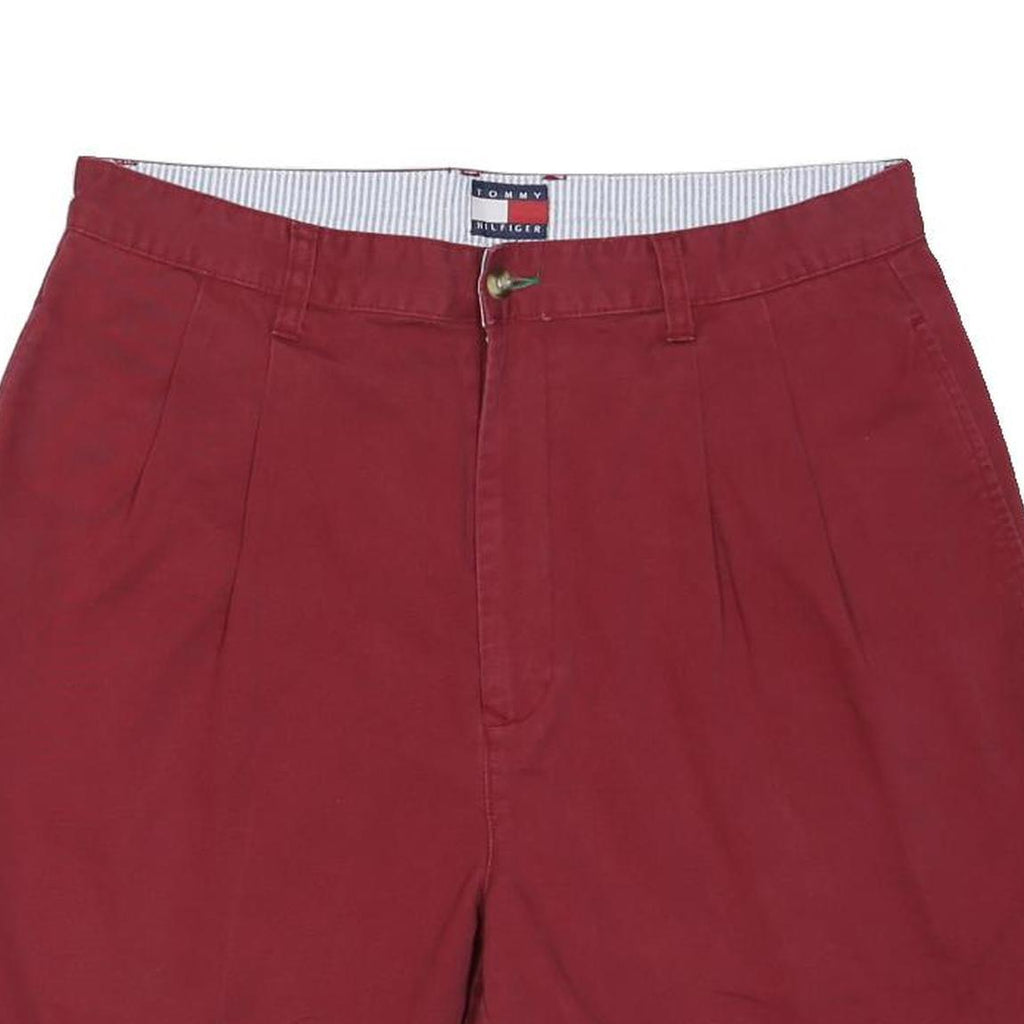 TOMMY HILFIGER Mens Shorts Red Casual M W32 Classic Cotton Blend