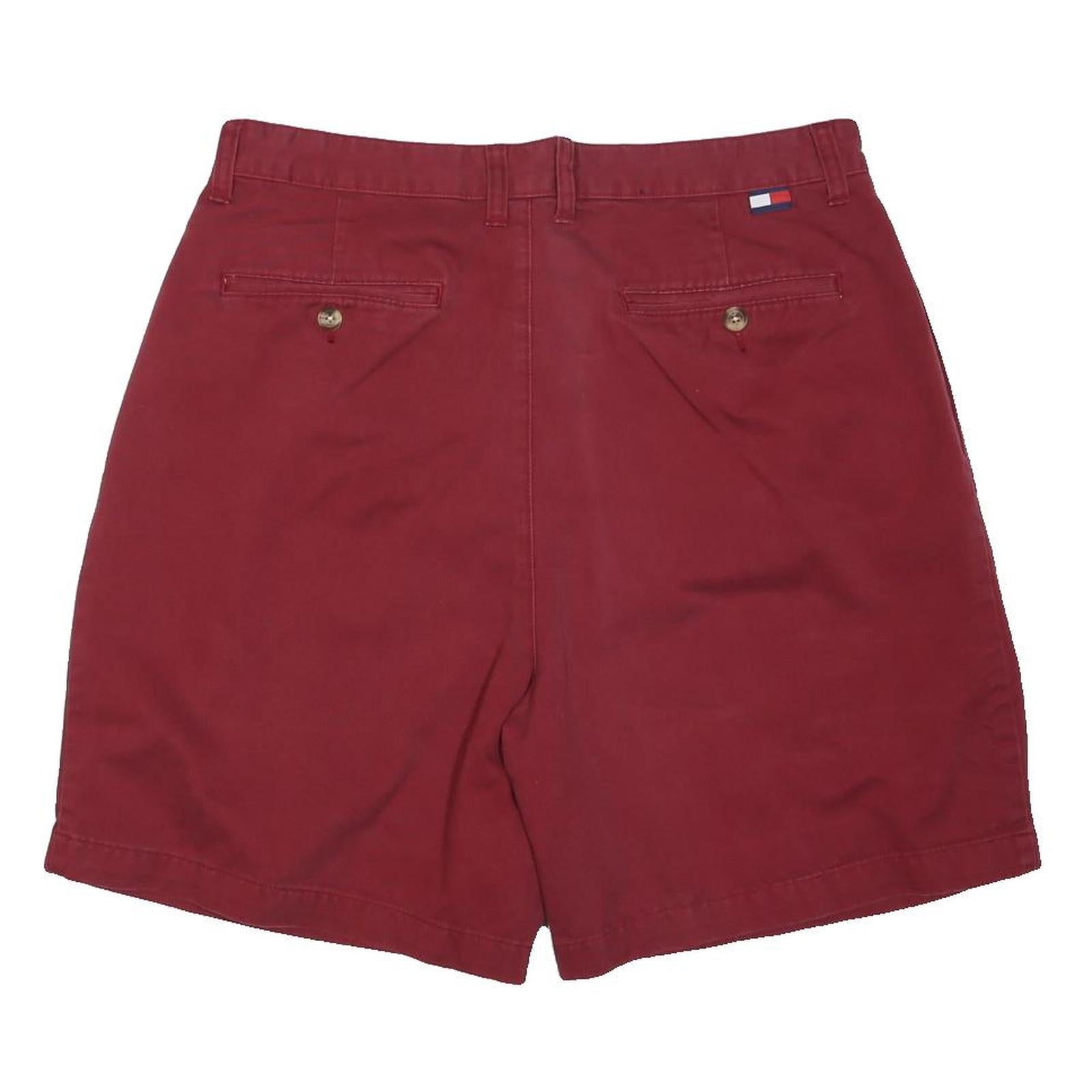 TOMMY HILFIGER Mens Shorts Red Casual M W32 Classic Cotton Blend